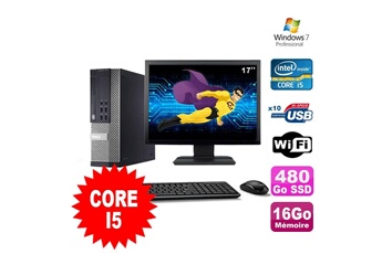 PC De Bureau Dell Lot PC Dell Optiplex 990 Sff i5-2400 3.1Ghz 16Go 480Go SSD Dvd WiFi W7 + Ecran 17"