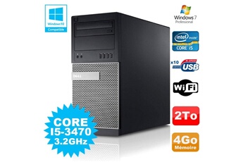 PC De Bureau Dell PC Tour Dell Optiplex 790 Intel i5-3470 3.2Ghz 4Go 2To Dvd WiFi Win 7