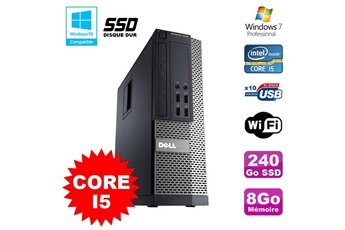 PC De Bureau Dell PC Dell Optiplex 7010 Sff Core i5 2400 3.1Ghz 8Go Disque 240Go SSD WiFi W7