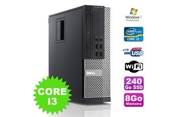 PC De Bureau Dell PC Dell Optiplex 990 Sff I3-2120 3.3Ghz 8Go Disque 240Go SSD Dvd WiFi W7
