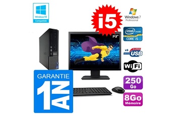 PC De Bureau Dell Mini PC Dell 7010 Ultra Usff Core i5-2400 8Go Disque 250Go WiFi W7 + Ecran 19"