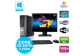 PC De Bureau Dell Lot PC Dell Optiplex 790 Sff Core i5-3470 3.2Ghz 16Go 500Go WiFi W7 + Ecran 22