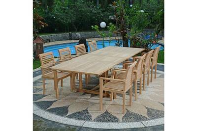 Ensemble Table Et Chaise De Jardin Teck Attitude Salon De Jardin