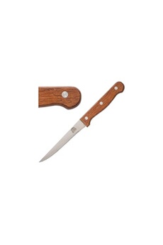couvert olympia couteau à viande 215 mm lame dentée manche en bois - x 12 - - - acier inoxydable 215