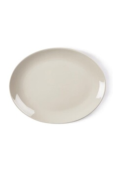 vaisselle olympia assiettes creuses ovales 328(l) x 264(p)mm ivory - x 6 - - grès264 328x33mm