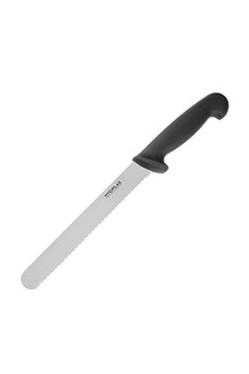 couteau materiel ch pro couteau à pain professionnel noir 200 mm - hygiplas - - acier inoxydable 200