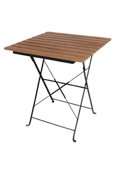 table de jardin bolero table bistro imitation bois carrée 600 mm