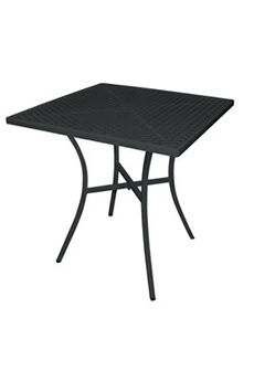 table de jardin bolero table bistro carrée noire 70 cm en acier ajouré
