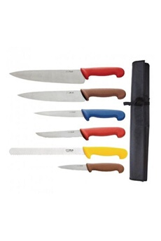 couteau materiel ch pro ensemble de 6 couteaux professionnel - code couleur - hygiplas
