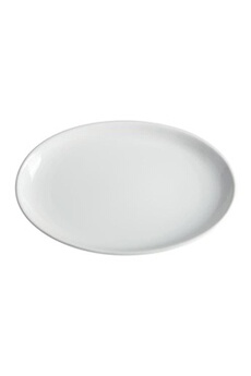 assiettes creuses ovales en porcelaine blanche 365 x 235 mm x 2