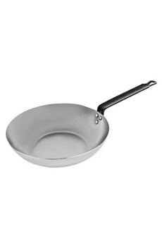 ustensile de cuisine vogue wok en fer noir 280 mm - - - feroui