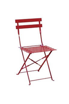 chaise de jardin bolero chaises de terrasse en acier rouge (lot de 2)