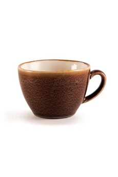 vaisselle olympia lot de 6 tasses à café 340 ml, en porcelaine marron écorce