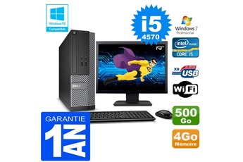 Pc De Bureau Dell Pc Dell 3020 Sff Core I5-4570 Ram 4Go Disque 500 Go Wifi W7 Ecran 19"