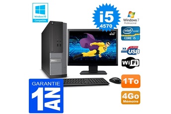 PC De Bureau Dell PC Dell 3020 Sff Core i5-4570 Ram 4Go Disque 1 To WiFi W7 Ecran 22"