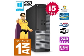 Pc De Bureau Dell Pc Dell 3020 Sff Core I5-4570 Ram 8Go Disque 240 Go Ssd Graveur Dvd Wifi W7