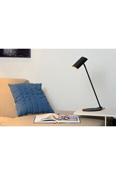 lampe de bureau lucide hester - lampe de bureau - gu10 - noir