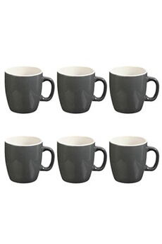 vaisselle paris prix secret de gourmet - lot de 6 mugs colors 18cl gris