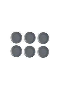 vaisselle paris prix lot de 6 assiettes plates - colorama - d 26 cm - gris