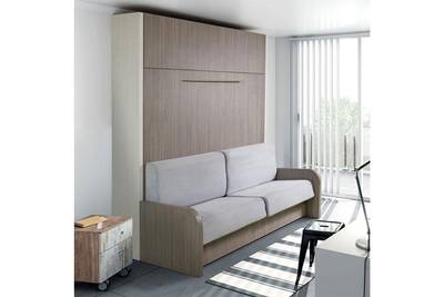 Lit De 2 Places Tousmesmeubles Armoire Lit Escamotable Canape
