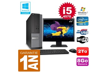 Pc De Bureau Dell Pc Dell 3020 Sff Core I5-4570 Ram 8Go Disque 2 To Wifi W7 Ecran 22"