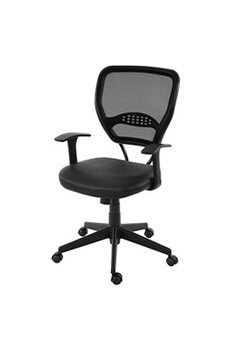 chaise mendler fauteuil/chaise de bureau seattle, charge 150kg, similicuir noir, avec accoudoirs
