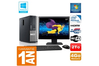 Pc De Bureau Dell Pc Dell 390 Sff Intel G630 Ram 4Go Disque 2 To Wifi W7 Ecran 19"