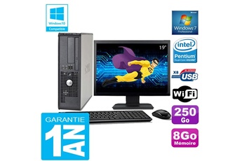 Ensemble Pc Avec Écran Dell Pc Dell 380 Sff Intel E5700 Ram 8Go Disque 250 Go Wifi W7 Ecran 19"