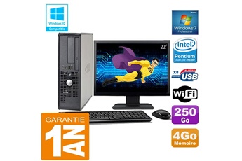 Ensemble Pc Avec Écran Dell Pc Dell 380 Sff Intel E5700 Ram 4Go Disque 250 Go Wifi W7 Ecran 22"
