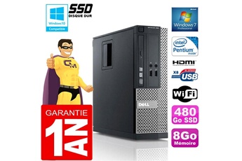 PC De Bureau Dell PC Dell 390 Sff Intel G630 Ram 8Go Disque 480 Go SSD Graveur Dvd WiFi W7
