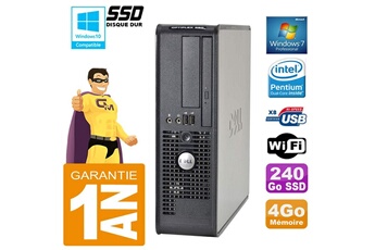 Unité Centrale Dell Pc Dell 380 Sff Intel E5700 Ram 4Go Disque 240 Go Ssd Graveur Dvd Wifi W7