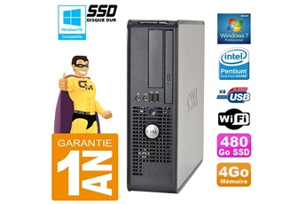 Pc De Bureau Dell Pc Dell 380 Sff Intel E5700 Ram 4Go Disque 480 Go Ssd Graveur Dvd Wifi W7