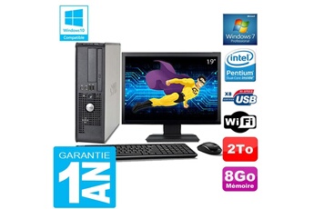 Ensemble Pc Avec Écran Dell Pc Dell 380 Sff Intel E5700 Ram 8Go Disque 2 To Wifi W7 Ecran 19"