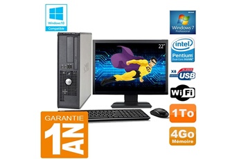 Ensemble Pc Avec Écran Dell Pc Dell 380 Sff Intel E5700 Ram 4Go Disque 1 To Wifi W7 Ecran 22"