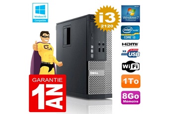 Pc De Bureau Dell Pc Dell 390 Sff Core I3-2120 Ram 8Go Disque 1 To Graveur Dvd Wifi W7