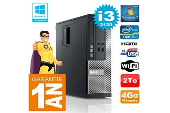 Pc De Bureau Dell Pc Dell 390 Sff Core I3-2120 Ram 4Go Disque 2 To Graveur Dvd Wifi W7