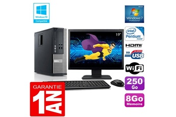 PC De Bureau Dell PC Dell 390 Sff Intel G630 Ram 8Go Disque 250 Go WiFi W7 Ecran 19"