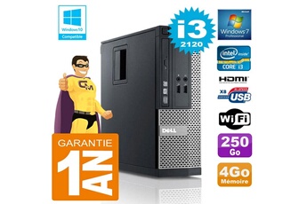 PC De Bureau Dell PC Dell 390 Sff Core I3-2120 Ram 4Go Disque 250 Go Graveur Dvd WiFi W7