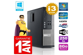 PC De Bureau Dell PC Dell 390 Sff Core I3-2120 Ram 8Go Disque 250 Go Graveur Dvd WiFi W7