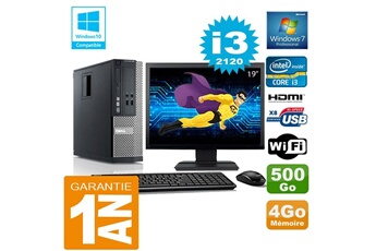 PC De Bureau Dell PC Dell 390 Sff Core I3-2120 Ram 4Go Disque 500 Go WiFi W7 Ecran 19"