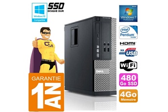 PC De Bureau Dell PC Dell 390 Sff Intel G630 Ram 4Go Disque 480 Go SSD Graveur Dvd WiFi W7