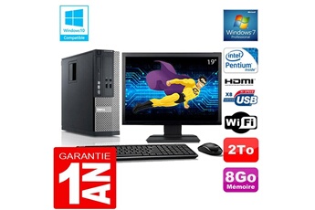 PC De Bureau Dell PC Dell 390 Sff Intel G630 Ram 8Go Disque 2 To WiFi W7 Ecran 19"