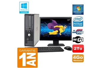 Ensemble Pc Avec Écran Dell Pc Dell 380 Sff Intel E5700 Ram 4Go Disque 2 To Wifi W7 Ecran 19"