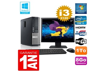 Pc De Bureau Dell Pc Dell 390 Sff Core I3-2120 Ram 8Go Disque 1 To Wifi W7 Ecran 19"