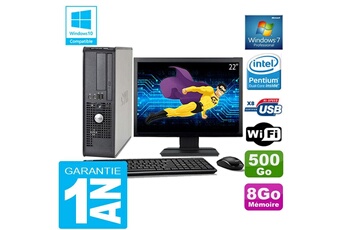 Ensemble Pc Avec Écran Dell Pc Dell 380 Sff Intel E5700 Ram 8Go Disque 500 Go Wifi W7 Ecran 22"