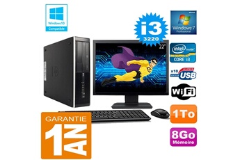 PC De Bureau HP PC HP Compaq 8300 Sff Core I3-3220 Ram 8Go Disque 1 To WiFi W7 Ecran 22"