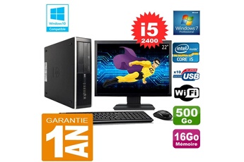 PC De Bureau HP PC HP Compaq 8300 Sff Core i5-2400 Ram 16Go Disque 500 Go WiFi W7 Ecran 22"