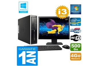 PC De Bureau HP PC HP Compaq 8300 Sff Core I3-3220 Ram 4Go Disque 500 Go WiFi W7 Ecran 19"