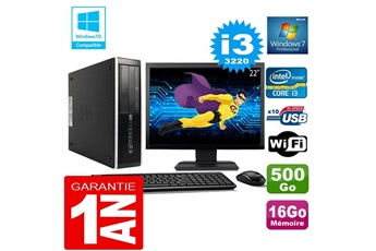 PC De Bureau HP PC HP Compaq 8300 Sff Core I3-3220 Ram 16Go Disque 500 Go WiFi W7 Ecran 22"