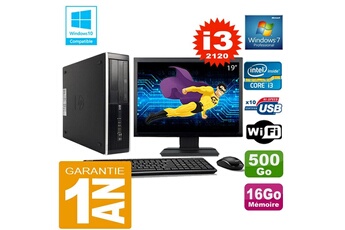 PC De Bureau HP PC HP Compaq 8300 Sff Core I3-2120 Ram 16Go Disque 500 Go WiFi W7 Ecran 19"